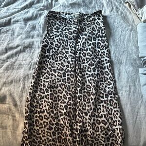 H&M Leopard Midi Skirt